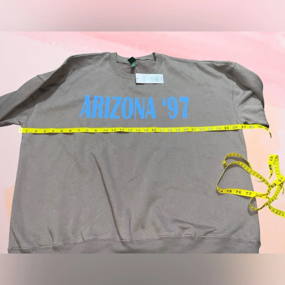 wild fable Brown Crewneck Sweatshirt with Teal "ARIZONA '97" Print - Picture 4 of 9